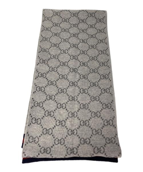 GUCCI（グッチ）GUCCI (グッチ) GG総柄マフラー グレーの古着・服飾アイテム
