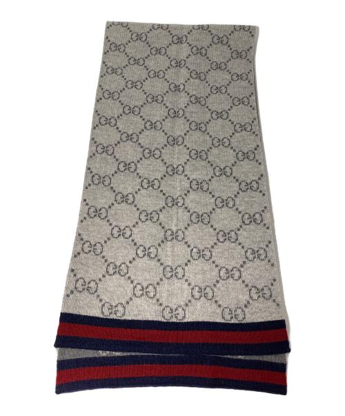 GUCCI（グッチ）GUCCI (グッチ) GG総柄マフラー グレーの古着・服飾アイテム