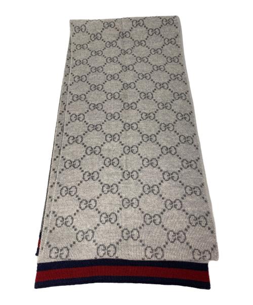 GUCCI（グッチ）GUCCI (グッチ) GG総柄マフラー グレーの古着・服飾アイテム