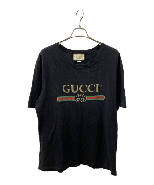GUCCI（グッチ）GUCCI (グッチ) ロゴ ウォッシュドオーバーサイズ Tシャツ ブラック サイズ:未記載の古着・服飾アイテム