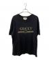 GUCCI（グッチ）の古着「ロゴ ウォッシュドオーバーサイズ Tシャツ」｜ブラック
