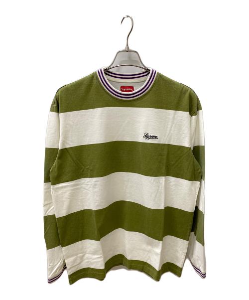 SUPREME（シュプリーム）Supreme (シュプリーム) 長袖Tシャツ ホワイト×グリーン サイズ:Sの古着・服飾アイテム
