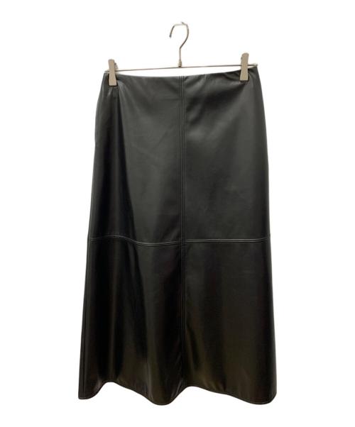 Demi-Luxe Beams（デミルクス ビームス）Demi-Luxe BEAMS (デミルクス ビームス) フェイクレザースカート ブラック サイズ:L 未使用品の古着・服飾アイテム