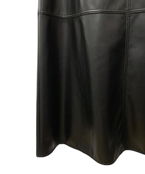Demi-Luxe Beams（デミルクス ビームス）Demi-Luxe BEAMS (デミルクス ビームス) フェイクレザースカート ブラック サイズ:L 未使用品の古着・服飾アイテム