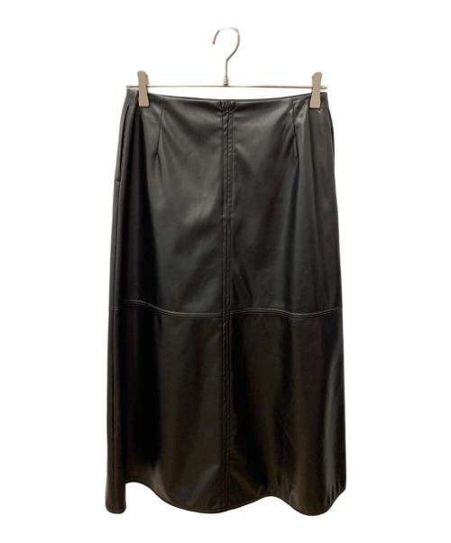 Demi-Luxe Beams（デミルクス ビームス）Demi-Luxe BEAMS (デミルクス ビームス) フェイクレザースカート ブラック サイズ:L 未使用品の古着・服飾アイテム