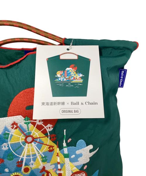 東海道新幹線 Ball&Chain（トウカイドウシンカンセン ボールアンドチェーン）東海道新幹線 Ball&Chain (トウカイドウシンカンセン ボールアンドチェーン) トートバッグ グリーン 未使用品の古着・服飾アイテム