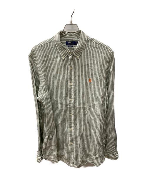 POLO RALPH LAUREN（ポロ・ラルフローレン）POLO RALPH LAUREN (ポロ・ラルフローレン) 長袖シャツ グレー×ホワイト サイズ:XLの古着・服飾アイテム