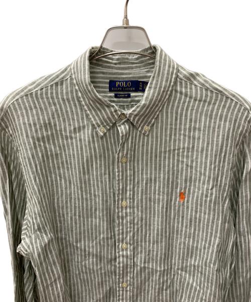 POLO RALPH LAUREN（ポロ・ラルフローレン）POLO RALPH LAUREN (ポロ・ラルフローレン) 長袖シャツ グレー×ホワイト サイズ:XLの古着・服飾アイテム