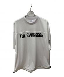 THE SWINGGGR（ザ スウィンガー）の古着「メッシュ モックネック Tシャツ」｜ホワイト