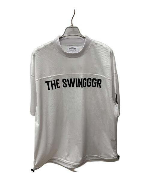 THE SWINGGGR（ザ スウィンガー）THE SWINGGGR (ザ スウィンガー) メッシュ モックネック Tシャツ ホワイト サイズ:3の古着・服飾アイテム
