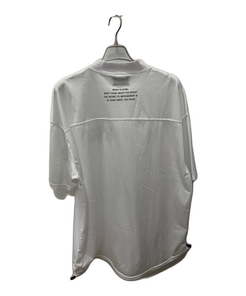 THE SWINGGGR（ザ スウィンガー）THE SWINGGGR (ザ スウィンガー) メッシュ モックネック Tシャツ ホワイト サイズ:3の古着・服飾アイテム