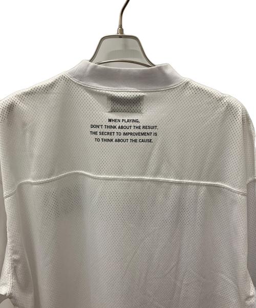 THE SWINGGGR（ザ スウィンガー）THE SWINGGGR (ザ スウィンガー) メッシュ モックネック Tシャツ ホワイト サイズ:3の古着・服飾アイテム