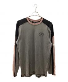 HARLEY-DAVIDSON（ハーレーダビッドソン）の古着「カラーブロック ロングスリーブ Tシャツ」｜グレー