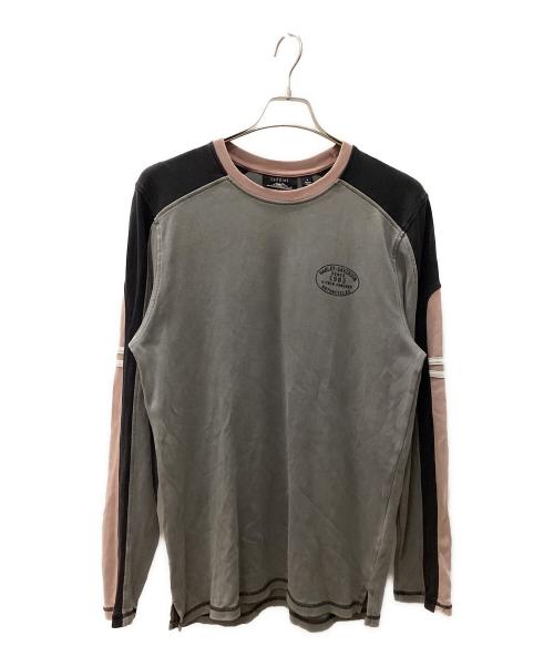HARLEY-DAVIDSON（ハーレーダビッドソン）HARLEY-DAVIDSON (ハーレーダビッドソン) カラーブロック ロングスリーブ Tシャツ グレー サイズ:Mの古着・服飾アイテム