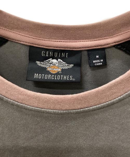 HARLEY-DAVIDSON（ハーレーダビッドソン）HARLEY-DAVIDSON (ハーレーダビッドソン) カラーブロック ロングスリーブ Tシャツ グレー サイズ:Mの古着・服飾アイテム