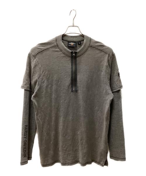 HARLEY-DAVIDSON（ハーレーダビッドソン）HARLEY-DAVIDSON (ハーレーダビッドソン) 長袖カットソー グレー サイズ:Lの古着・服飾アイテム