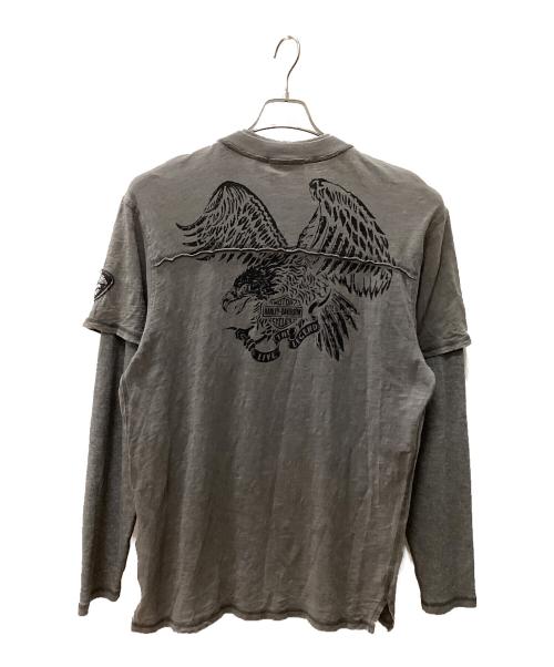 HARLEY-DAVIDSON（ハーレーダビッドソン）HARLEY-DAVIDSON (ハーレーダビッドソン) 長袖カットソー グレー サイズ:Lの古着・服飾アイテム