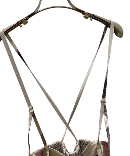 BLUE LABEL CRESTBRIDGE（ブルーレーベルクレストブリッジ）BLUE LABEL CRESTBRIDGE (ブルーレーベルクレストブリッジ) ノースリーブ・キャミソールワンピース ベージュ サイズ:36の古着・服飾アイテム