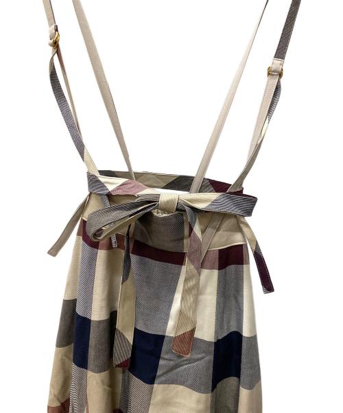 BLUE LABEL CRESTBRIDGE（ブルーレーベルクレストブリッジ）BLUE LABEL CRESTBRIDGE (ブルーレーベルクレストブリッジ) ノースリーブ・キャミソールワンピース ベージュ サイズ:36の古着・服飾アイテム