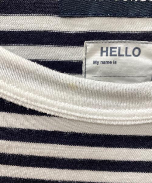 MADISON BLUE（マディソンブルー）MADISON BLUE (マディソンブルー) ロゴワッペンボーダーTシャツ ホワイト×ブラック サイズ:01の古着・服飾アイテム