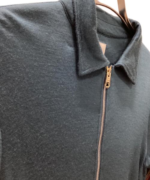 PAUL SMITH（ポールスミス）Paul Smith (ポールスミス) ストライプテープ ウールスムース ハーフジップポロ グリーン サイズ:MEDIUMの古着・服飾アイテム