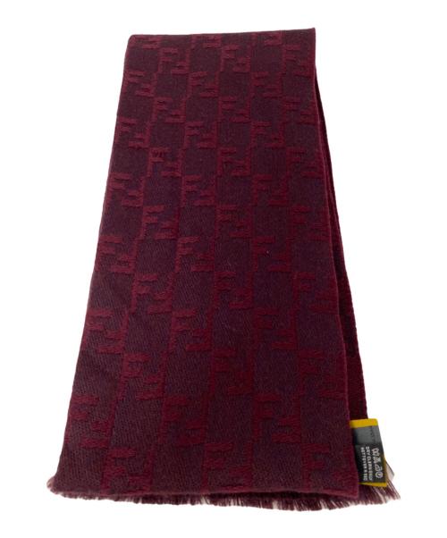 FENDI（フェンディ）FENDI (フェンディ) ウールマフラー バーガンディーの古着・服飾アイテム