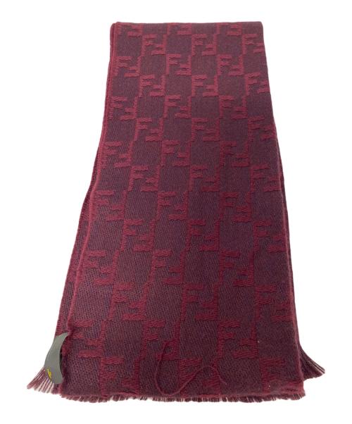 FENDI（フェンディ）FENDI (フェンディ) ウールマフラー バーガンディーの古着・服飾アイテム