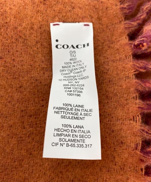 COACH（コーチ）COACH (コーチ) 大判マフラー オレンジの古着・服飾アイテム