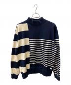 nanamicaナナミカ）の古着「厚手ニット」｜ネイビー×ベージュ