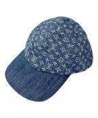 LOUIS VUITTONルイ ヴィトン）の古着「キャップ・LV リミックス モノグラム・デニム」｜インディゴ