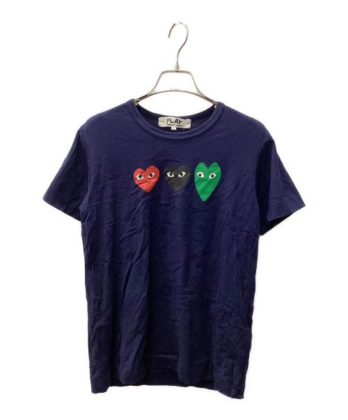 PLAY COMME des GARCONS（プレイコムデギャルソン）PLAY COMME des GARCONS (プレイコムデギャルソン) 半袖カットソー ネイビー サイズ:Lの古着・服飾アイテム