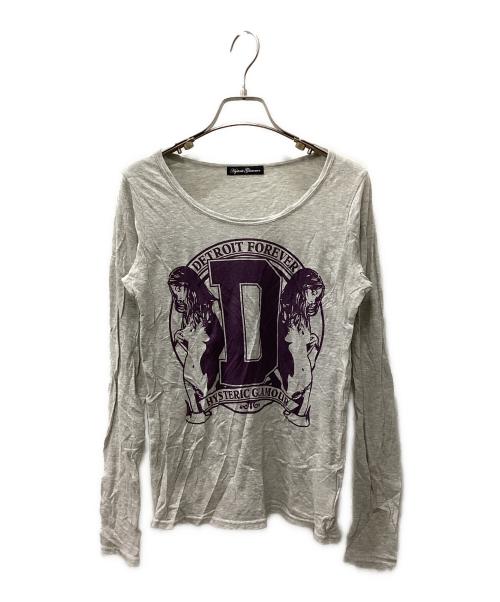 Hysteric Glamour（ヒステリックグラマー）Hysteric Glamour (ヒステリックグラマー) 長袖カットソー グレー サイズ:FREEの古着・服飾アイテム