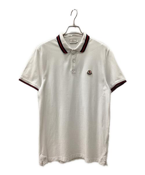 MONCLER（モンクレール）MONCLER (モンクレール) ポロシャツ ホワイト サイズ:Lの古着・服飾アイテム