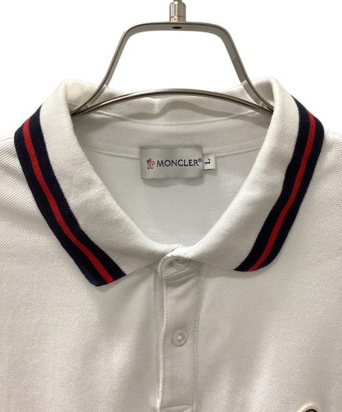 MONCLER（モンクレール）MONCLER (モンクレール) ポロシャツ ホワイト サイズ:Lの古着・服飾アイテム