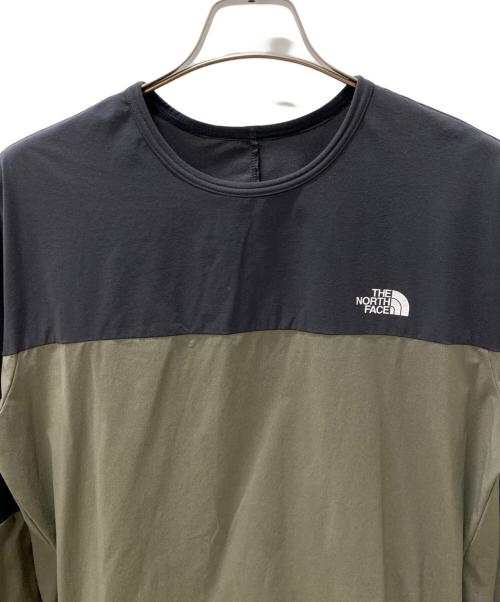 THE NORTH FACE（ザ ノース フェイス）THE NORTH FACE (ザ ノース フェイス) クルーネックカットソー カーキ×ブラック サイズ:Mの古着・服飾アイテム