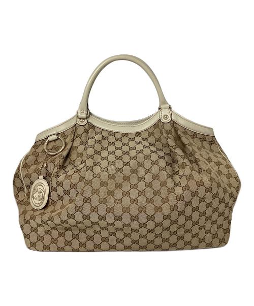 GUCCI（グッチ）GUCCI (グッチ) GGキャンバススーキートートバッグ ベージュの古着・服飾アイテム