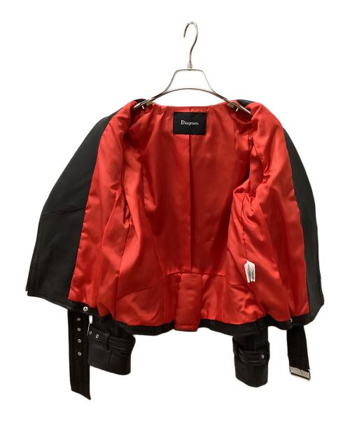 Diagram（ダイアグラム）Diagram (ダイアグラム) ラムレザーダブルライダースジャケット ブラック サイズ:38の古着・服飾アイテム