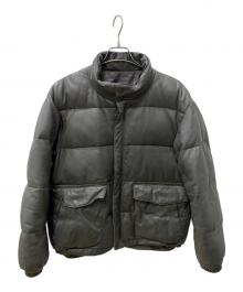 COMME CA COLLECTION（コムサコレクション）の古着「レザーダウンジャケット」｜グレー