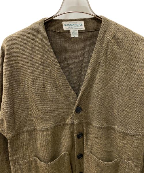 SASSAFRAS（ササフラス）SASSAFRAS (ササフラス) 厚手カーディガン オリーブ サイズ:Sの古着・服飾アイテム