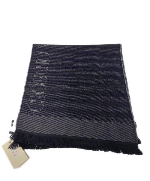 GIORGIO ARMANI（ジョルジオアルマーニ）GIORGIO ARMANI (ジョルジオアルマーニ) マフラー ブラック 未使用品の古着・服飾アイテム