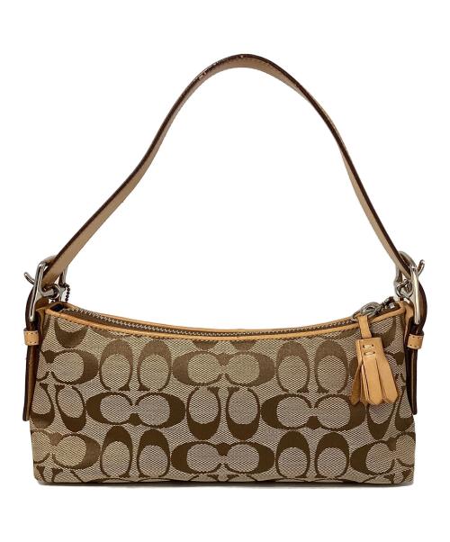 COACH（コーチ）COACH (コーチ) シグネチャー ハンドバッグ ベージュの古着・服飾アイテム