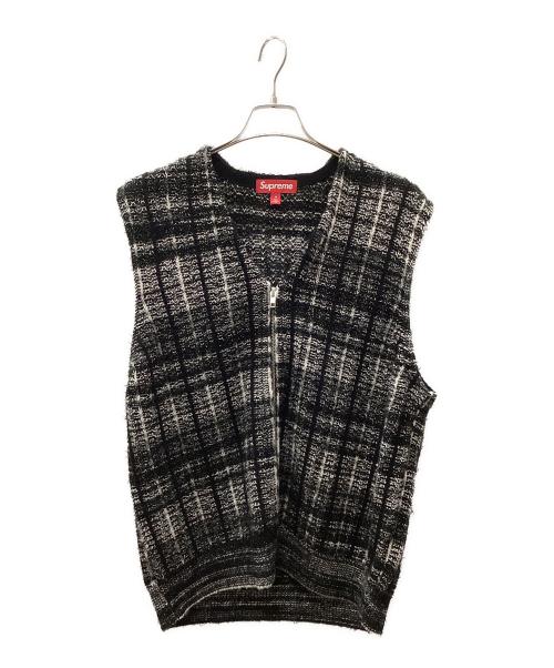 SUPREME（シュプリーム）Supreme (シュプリーム) Speckled Zip Up Sweater Vest ホワイト×ブラック サイズ:Mの古着・服飾アイテム