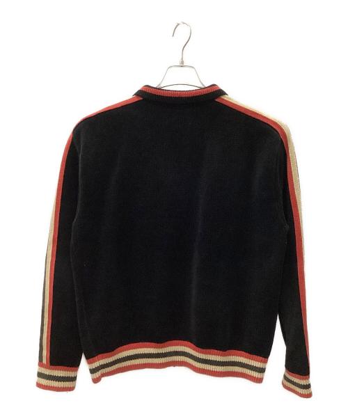 thisisneverthat（ディスイズネバーザット）thisisneverthat (ディスイズネバーザット) Striped Zip Cardigan ブラック サイズ:Mの古着・服飾アイテム