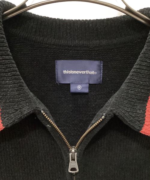 thisisneverthat（ディスイズネバーザット）thisisneverthat (ディスイズネバーザット) Striped Zip Cardigan ブラック サイズ:Mの古着・服飾アイテム