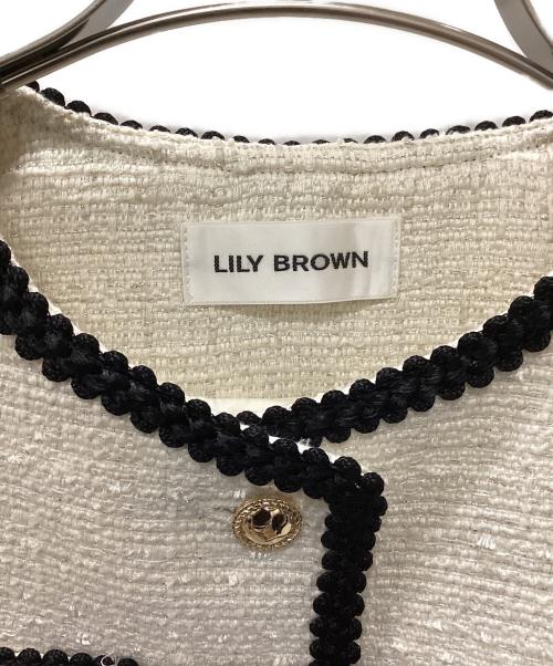 Lily Brown（リリーブラウン）Lily Brown (リリーブラウン) ラメツイードジャケット ホワイト サイズ:Fの古着・服飾アイテム