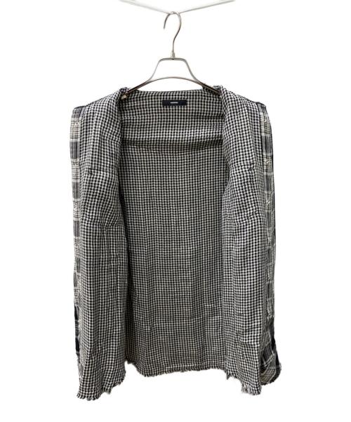 DIESEL（ディーゼル）DIESEL (ディーゼル) 長袖シャツ ホワイト×ブラック サイズ:Lの古着・服飾アイテム