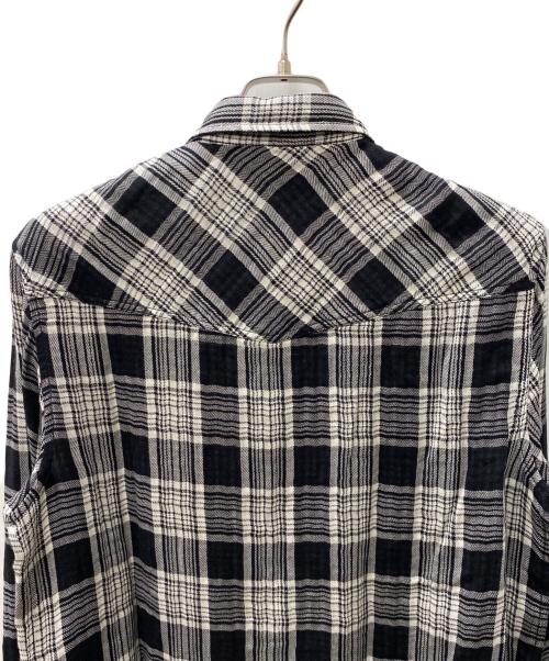 DIESEL（ディーゼル）DIESEL (ディーゼル) 長袖シャツ ホワイト×ブラック サイズ:Lの古着・服飾アイテム
