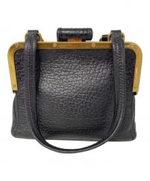 PRADA（プラダ）の古着「がま口レザートートバッグ」｜ブラック
