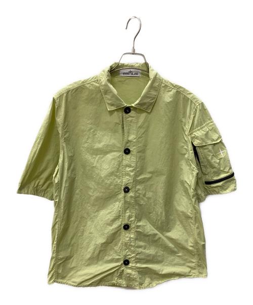 STONE ISLAND（ストーンアイランド）STONE ISLAND (ストーンアイランド) ガーメントダイナイロンS/Sオーバーシャツ 黄緑 サイズ:Sの古着・服飾アイテム