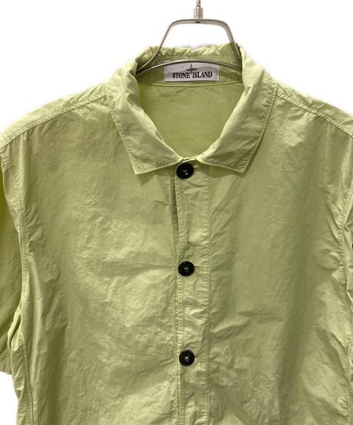 STONE ISLAND（ストーンアイランド）STONE ISLAND (ストーンアイランド) ガーメントダイナイロンS/Sオーバーシャツ 黄緑 サイズ:Sの古着・服飾アイテム